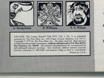 These are various pictures of the 1975 Arcade The Comics Review with the R. Crumb cover