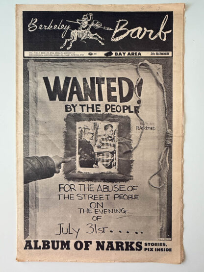 Front cover of the August 9-15 1968 weekly of The Berkely Barb