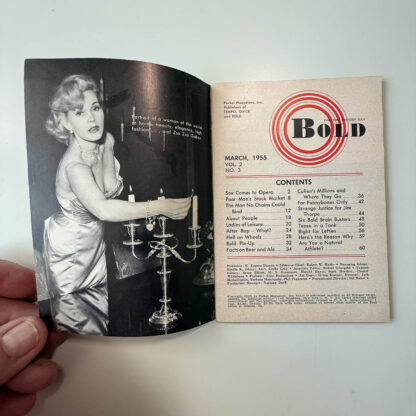 Photos of Bold magazine March 1955 featuring Betty Page cover.