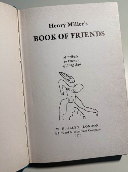 Henry Miller's A Book of Friends title page