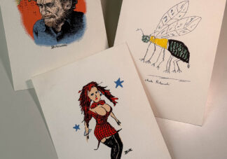 Various pictures of three serigraphs published by Black Sparrow Press of Charles Bukowski / R Crumb art