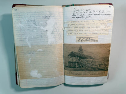 Photographs of the personal journals of Floyd Green of the E. Clamper Vitus fraternity