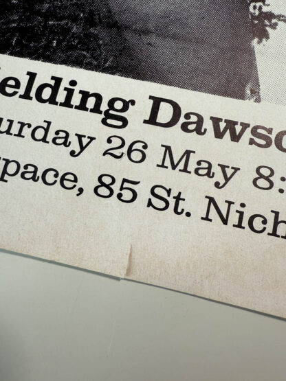 Photos of a Fielding Dawson broadside / collage for a reading at A Space in Canada