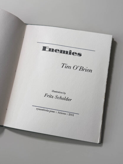 Various photos of the synaesthesia press publication Friends and Enemies by Tim O'Brien