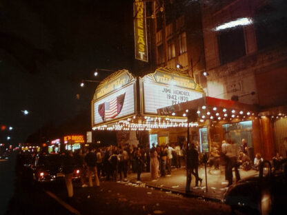 Digital color print of the Fillmore East days after Jimi Hendrix passed