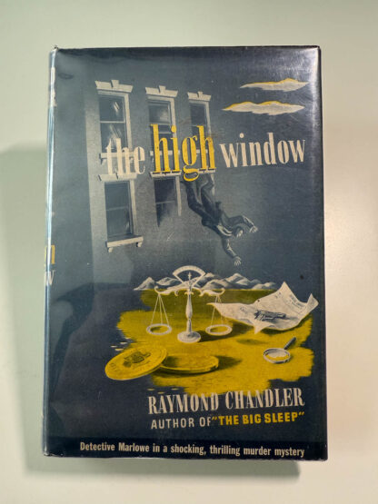 A picture of the front cover of the Tower first edition of The High Window by Raymond Chandler