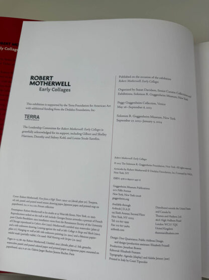 Various pics of the book Robert Motherwell Early Collages published by Guggenheim in 2013