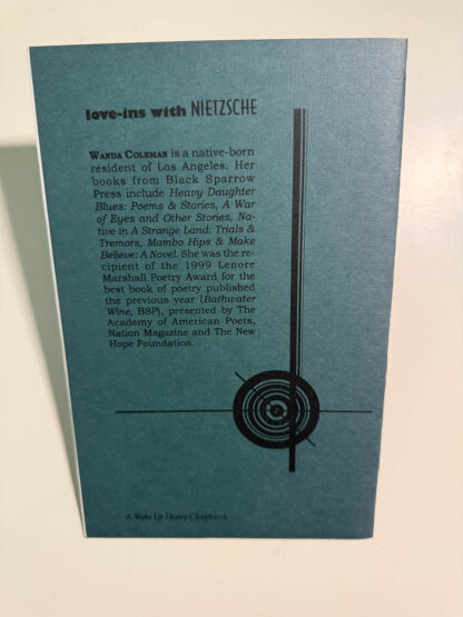 Various pictures of the Wanda Coleman chapbook Love-Ins with Nietzsche